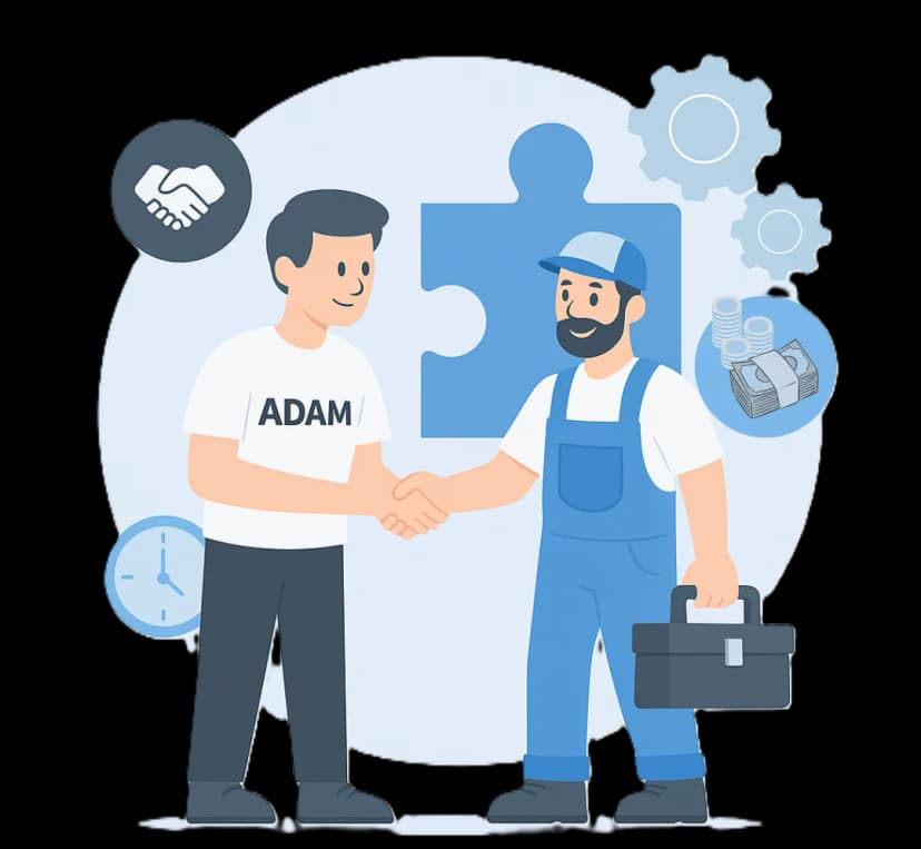 Tradesperson handshake illustration