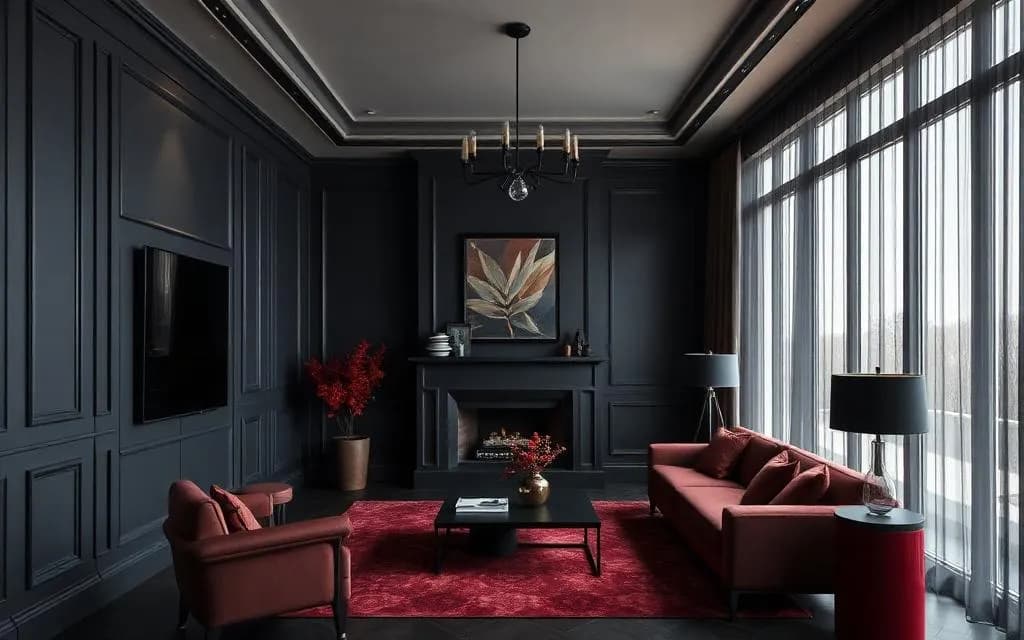 Dark colours in interior design: tips and tricks