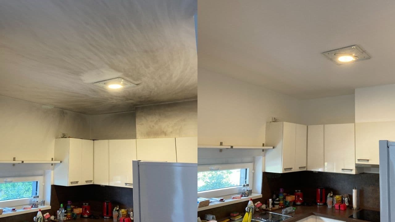 Professional výmalba stropu v kuchyni project completed by Adam verified tradespeople